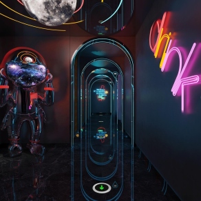 现代KTV过道3D模型下载